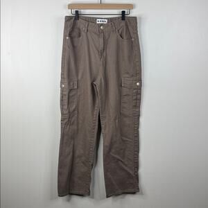 S.O.N.G. Brown Cargo Pants Women Size 13/31 Straight Leg Y2K Streetwear